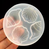 Multi-Faceted Shell Conch Mirror Epoxy Silicone Abrasive Simulation Shell Crafts Decoration Mold Chocolate Cake Baking Tool 1Pc