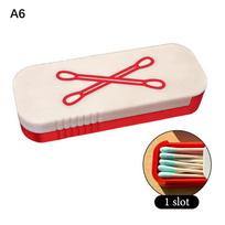 Portable Multi-Grid Cotton Swab Storage Box, Dustproof Sliding Swab Holder, Travel Daily Use Small Cosmetic Sundries Organizer
