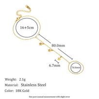 MamacitaSlay 316L Stainless Steel Star Necklace Finger Linked Bracelet 18K Gold Plated Waterproof Jewelry Set For Women Party