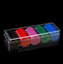 1PC Durable Clear Acrylic Poker Chips Tray 100 Chips Case Box Holder Collectibles Craft