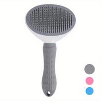 One-Click Pet Hair Removal Comb for Effortless Grooming of Dogs and Cats - Float Hair Removal Slicker Brush with Automatic Funct (Gray,5pcs) pilka spalva