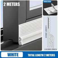 1PC 2m/78.74inch Anti-Cold Sliding Window Seal Strip Sound Insulation Self Adhesive Triple Windproof Door Under Adjustable Weath (WHITE,2m)
