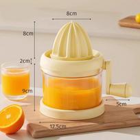 Manual Citrus Juicer with Rotating Hand Press Fruit Residue Separator for Lemon Orange Dishwasher Safe Home Kitchen Fruit Tools geltona