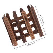 1Set Wooden Picket Fence Decorative 1.2m Environmental Protection Material for Garden Courtyard Lawn Christmas Tree Decorations tamsiai ruda spalva