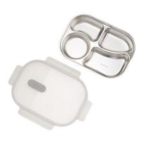304 Stainless Steel Stainless Steel Lunch Box Large Capacity Leak-proof Divided Lunch Plate Microwave Heatable 4/5 Compartment