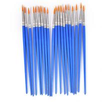 10Pcs Nylon Hair Artist Paint Brush Acrylic Watercolor Round Fine Hand Point Tip Round Pointed Tip Water Color Painting Pens