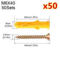 50Sets Self Drilling Expansion Tube Nails With Screws M6 M8 M10 Expansion Bolt Pipe Heavy Duty Self-Tapping Flat Head Screws