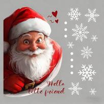 Simulated Santa Claus Window Sticker Self-Adhesive Double-Sided Visual Christmas Glass Window Sticker Merry Christmas As Shown