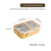 Rectangle Stainless Steel Bento Box 2/3/4 Gird Leakproof Food Container Sealed Divided Lunch Box Picnic