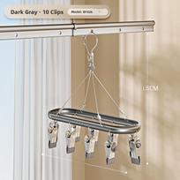 Aluminum Alloy Clothes Drying Rack with Multiple Clips Seamless Underwear Drying Holder Multi-Functional Laundry Tool
