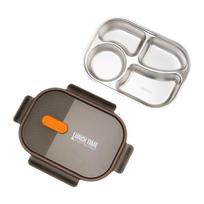 304 Stainless Steel Stainless Steel Lunch Box Leak-proof Microwave Heatable Divided Lunch Plate Large Capacity Sealed Design