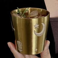 Middle Eastern Style Arabic Coffee Cup Thickened Stainless Steel Stars Moon Tea Cup Anti-scalding Beverage Cup Bar Party auksas