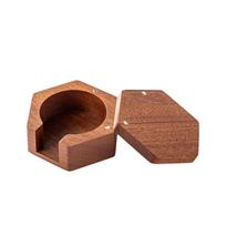 Solid Wood Hexagonal Coffee Filter Paper Box Universal Dustproof Coffee Extraction Filter Organizer Mini Magnetic Lid