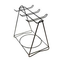 Sturdy Iron Vertical Coffee Cup Rack 6 Cups Vertical Coffee Cup Holder Space Saving Hanging Cup Storage Rack Kitchen juoda