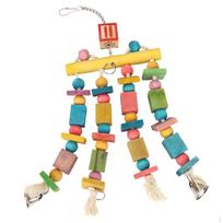 Wooden Parrot Cage Bite Toys Lovebird Cockatiels Hanging Swing Conures Training Macaws