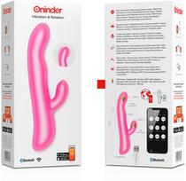 Rožinė ONINDER Oslo Rožinė Dual-Action Massager with App & Rotation, Atsparus vandeniui