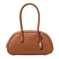 MICHAEL KORS Lulu gold hardware zipper closure pebbled leather handbag small women's brown auksas