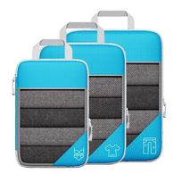 Portable Compression Packing Cubes Compressible Underwear Luggage Storage Bags Set Mesh Waterproof Travel Packing Organizers