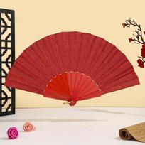 Photography Solid Color Folding Hand Fan Vibrant Handheld Plastic Glitter Fan Decorative Dance Fan Artistic Performances raudona