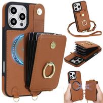 Wallet Case for iPhone 17/Air/16e/16/15/14/13/12 Pro Max Crossbody Zipper Purse Detachable Flip RFID Card Holder Magnetic Cover For iPhone 12