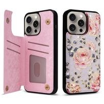 Wallet Case for iPhone 15/14/13/12/11 Pro Max with Card Holders, PU Leather Cover Kickstand RFID Blocking Double Magnetic Clasp For iPhone 11 Pro