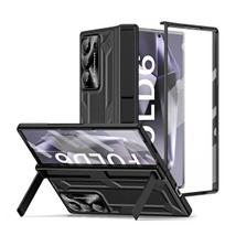 For Samsung Galaxy Z Fold 6 Ultra Drop Protection Case with Metal Lens Protector & Glass Front Film, Bracket Function Cover For Galaxy Z Fold 6