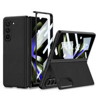 Plain Leather Case for Samsung Galaxy Z Fold 5 Ultra-thin Bracket Holster Shell-membrane Drop Full Protection Cover For Galaxy Z Fold 5 juoda