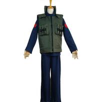 Naruto Anime Hatake Kakashi Cosplay Costume Halloween  Men Vest Jacket Long Sleeve Top Trousers Set Party Fancy Dress Up Outfit -NMAOV 2XL