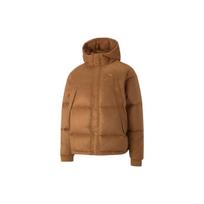 PUMA Logo MMQ Faux Leather Down Jacket 'Brown' Men's 535786-74 XS