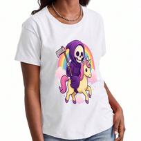 Grim Reaper Cheeseburger Lover Wounisex's Cotton T Shirt, Pure Cotton Premium Print, Durable, Casual And Fashionable. Show Your Love For Cheeseburgers S