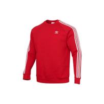 adidas originals 3 juostelės apvalia kaklo iškirpte ilgomis rankovėmis raudonas vyriškas GN3484 S