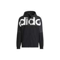 adidas Large Logo Contrast Color Stitching Athleisure Casual Sports Hooded Jacket Black Men's HD4700 L