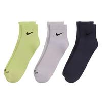 Nike Plus Lightweight Ankle Socks Unisex 3Pairs Yellow/Gray/Navy SX6893-913 L