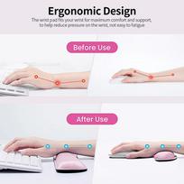 Keyboard Mouse Wrist Pad Set   Gaming Keyboard Mouse Wrist Pads with  Fabric Anti-slip Base Pink