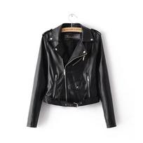 Women’s Slim Fit Faux Leather Jacket PU Motorcycle Style Short Length Design Fashion Casual Daily Outerwear Coat XXXL
