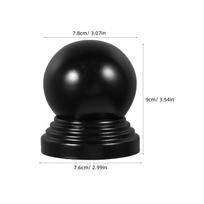 Black Metal Ball Post Cap for Fence Guardrail Handrail Decorative Iron Pipe Cover Stair Topper Ornament Durable Design Easy