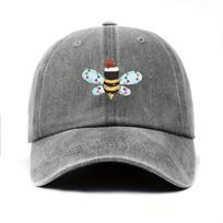 Christmas bee print solid color baseball cap with adjustable brim suitable for both Unisex and Women suitable for outdoor sports Adjustable