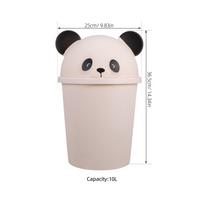 Cute Cartoon Panda Trash Can with Lid Large Capacity Indoor Outdoor Garbage Bin for Home Kitchen Bathroom Garbage Can Outdoor