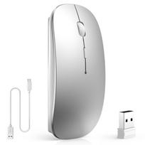 Bluetooth Wireless Mouse with Type-C Rechargeable, 2.4GHz Optical Sensor, 3dpi Switchable, Silent, Slim, Compact, High Precision, Ambidextrous