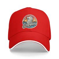 Summer Casual Baseball Cap Singapore Merlion Vintage Sunset Artistic Retro Outdoor Gym Trucker Hat For Unisex Adult Baseball Caps One Size
