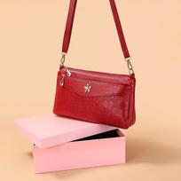 Nauji maži pečių krepšiai moterims Messenger Bag Telefono piniginė Mama Pu Odinė sankaba Crossbody rankinės maišelis 28*8*17cm raudona