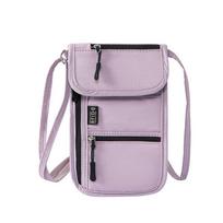 Oxford Cloth Passport Document Bag RFID Blocking Anti-Theft Lanyard Passport Bag Waterproof Adjustable Strap Neck Wallet rožinė