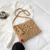 Women Summer Straw Messenger Bag Hollow Out Woven Fashi Shoulder Bag Beach Tassel Designer Crossbody Travel Bag bolsa feminina 25x2x20cm