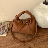 Trend Chic Soft Leather Women's Messenger Bags Korean Versi Exquisite Bow Design Shoulder Bag Autumn Versatile Female Handbags (20cm<Max Length<30cm)