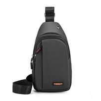 Men's Waterproof Crossbody Bag Durable Nyl Chest Sling Pack with Multiple Compartments for Smartphe Tablet Accessories pilka spalva