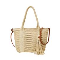 Large Capacity Women's Straw Bag Shoulder Messenger Handmade Woven Bag