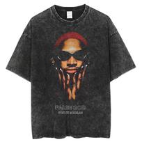 benber vintage Tideshec Vintage Dennis Rodman Portrait Summer Short Sleeve Crew Neck Graphic Fashion TShirts Hip Hop Streetwear Unisex S