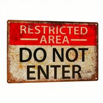 Planetjuice Restricted Area Do Not Enter Tin Sign Vintage Wall Plaque x Inch Home Office Decor (as the picture,20x30cm)