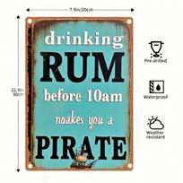 Planetjuice Planetjuice Pirate Rum Retro Metal Tin Sign x Inch Iron Wall Art for Bar Cafe Garage Home (as the picture,20x30)
