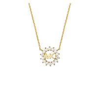 MICHAEL KORS Inlay details: sterling silver, 14K gold plated, cubic zirconia necklace, same style for men and women, gold sidabras